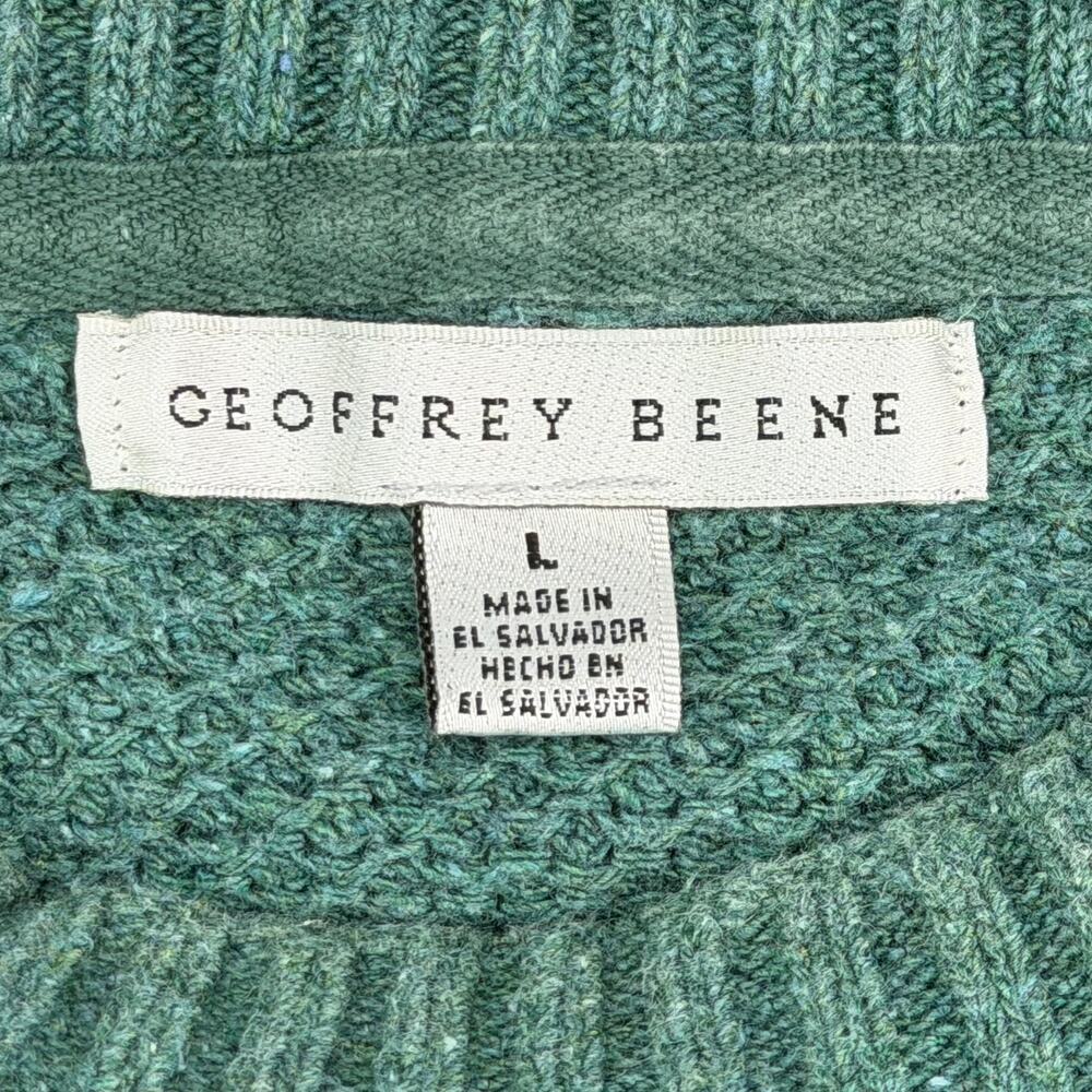 Geoffrey Beene Green Waffle Weave Fishermen Grampacore Sweater L - Picture 4 of 6